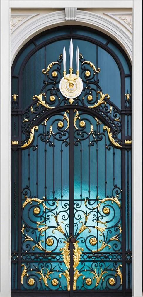 3D наклейка на дверь, наклейка на дверь, настенная наклейка, обои, плакат, самоклеющиеся ПВХ, съемный, водонепроницаемый, наклейка на дверь, домашний декор - Цвет: Светло-желтый