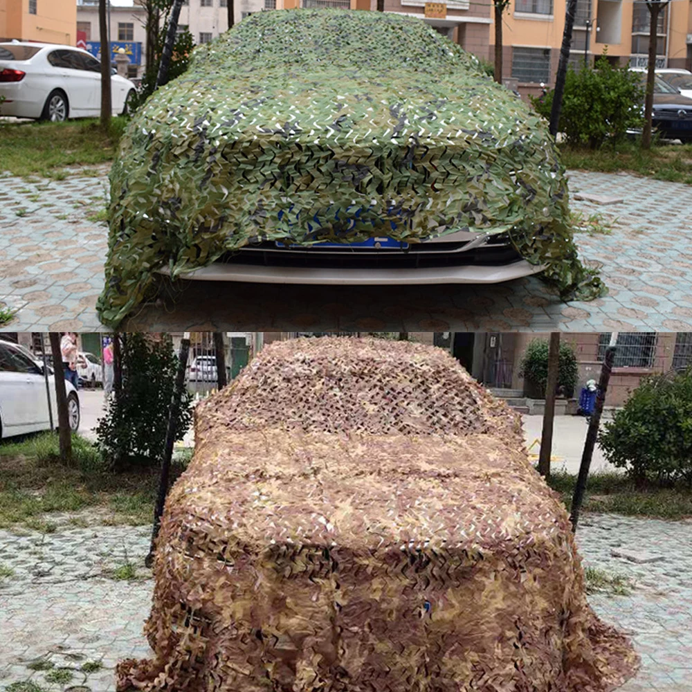 

4x6m Hunting Camping Army Military Camouflage Net Car Covering Sun Shelter Camo Netting Outdoor Camouflage Hiding Net New