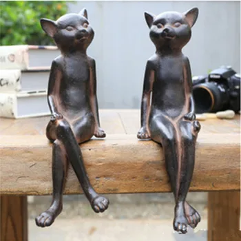 

American Style Retro Cat Figurine 2PCS/SET table Sitting Room Furnishing Articles Home Decoration Accessories A908