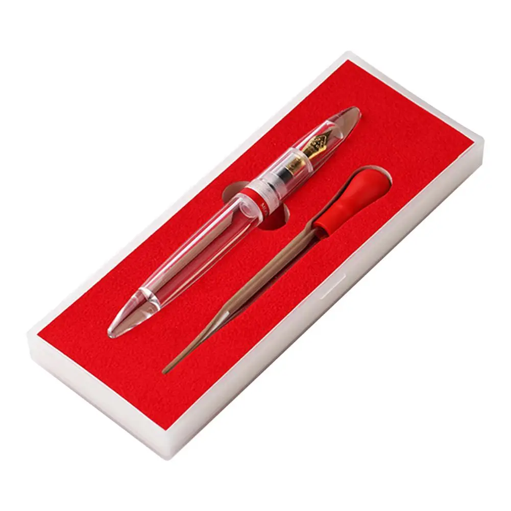 

Transparent Eye Dropper Filling Fountain Pen Large Capacity Ink Storing Fine Nib Writing Calligraphy Pen For Office Signature #N