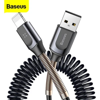 

Baseus USB Cable Retractable Spring Cable For iPhone X XS Max XR 8 7 6 Plus Fast Charging Charger Data Cable Wire Cord Adapter