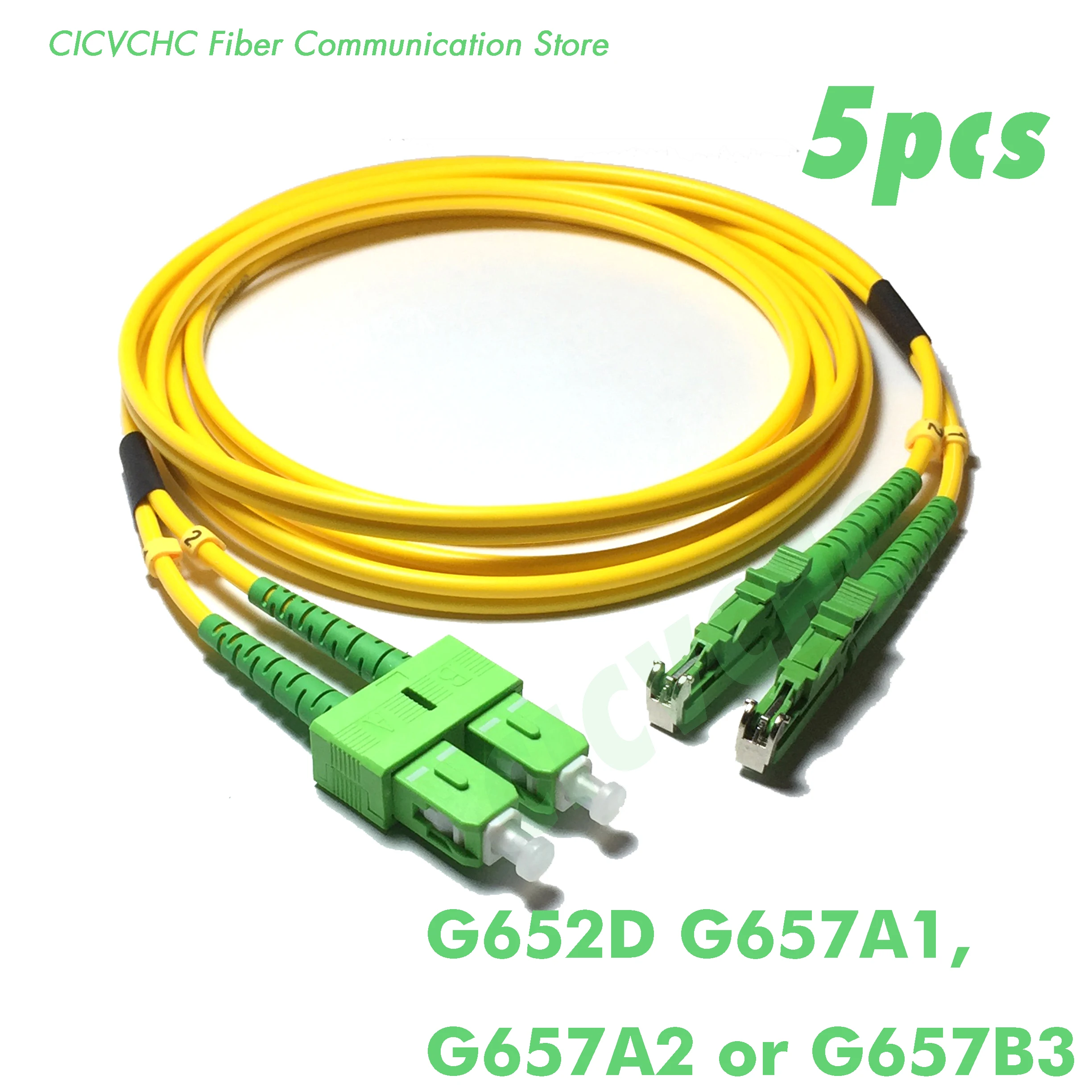 5 шт. дуплекс LSH(E2000)/APC-SC/APC волокна Patchcord-SM(9/125) G657B3 G657A2 G657A1 или G652D-1m 2 м м-3 0 мм кабель