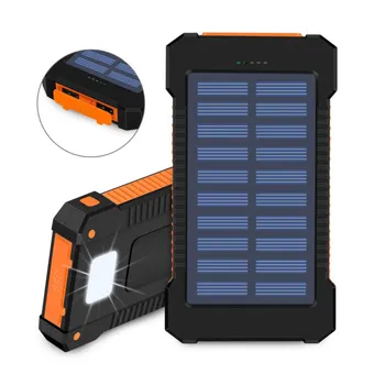 

8000mAh Solar Power Bank Waterproof Solar Charger Dual USB External Charger Powerbank for Xiaomi huawei iPhone 7 8 Samsung