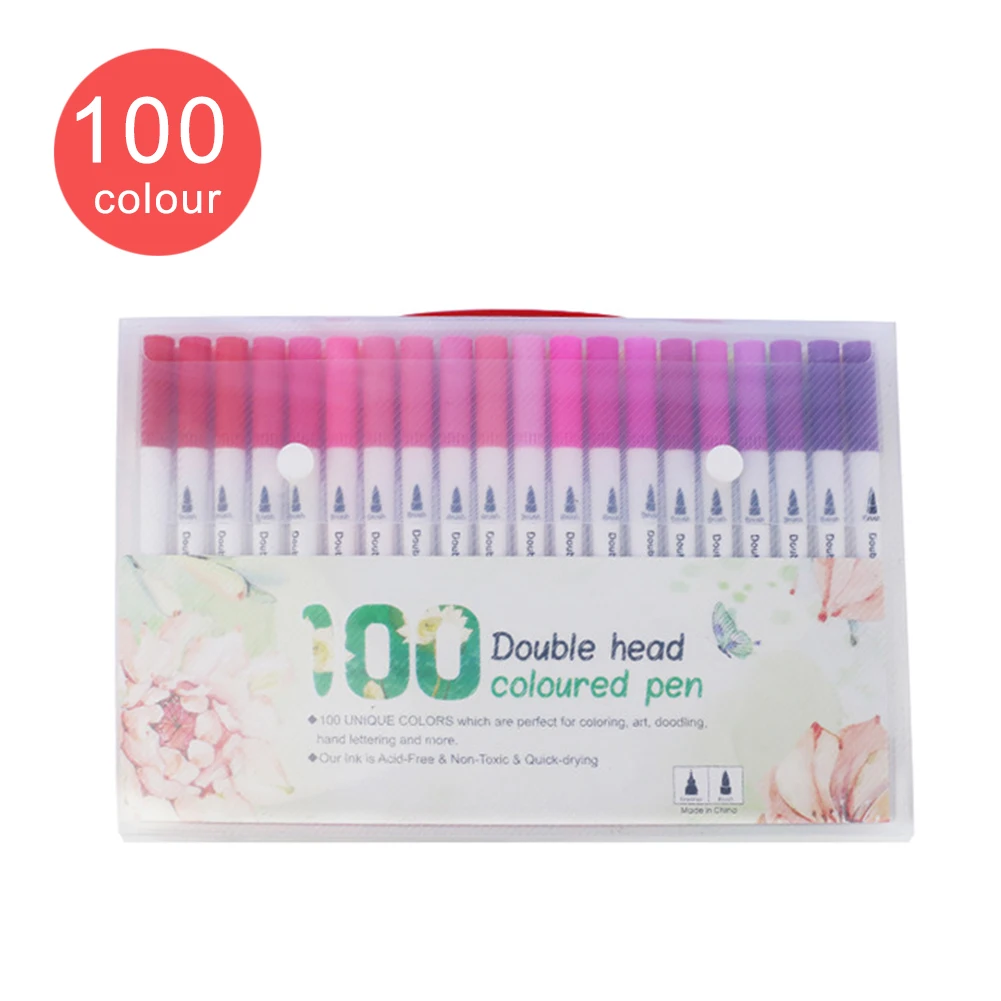 24/36/48/60/80/100 Colors double head coloured pen FineLiner Drawing ...