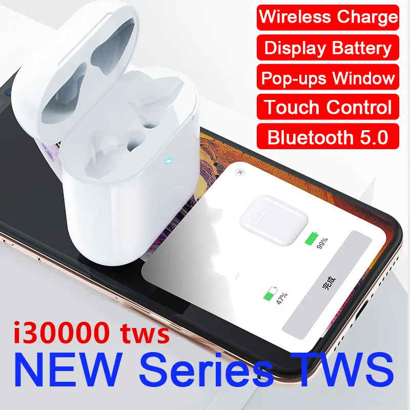 I30000 TWS Pop-up 1:1 Wireless Bluetooth Headsets 3 Real Battery Smart Sensor Earphone PK I40000 I20000 I90000 I9000 I10000 TWS