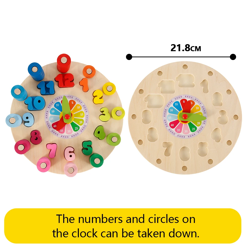 Дошкольные Детские игрушки Монтессори раннего образования учебных пособий математические игрушки цифровые часы деревянные игрушки рассчитывать геометрическая форма соответствия
