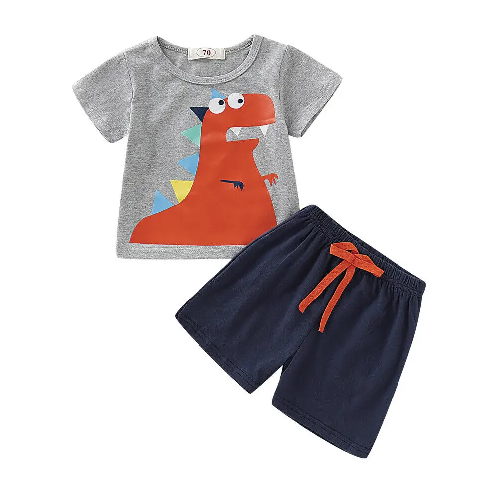 Baby Boy Girl Summer Cartoon Short Sleeve Tops T-shirt Shorts Outfits | Детская одежда и обувь