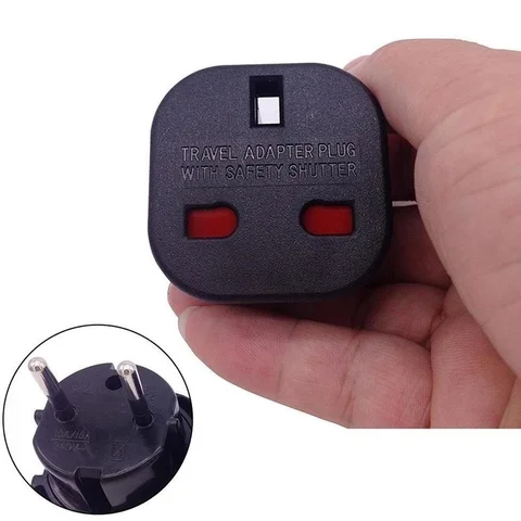 To EU Plug Converter Socket Power Good 2 Pin AC Travel Adapter