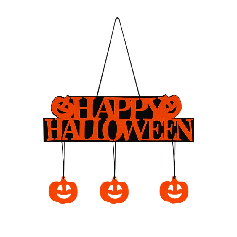 Halloween Door Hanging Signs Happy Halloween Pumpkin Skull Ghost Bat For Indoor Outdoor Door Party Decoration Halloween Gifts