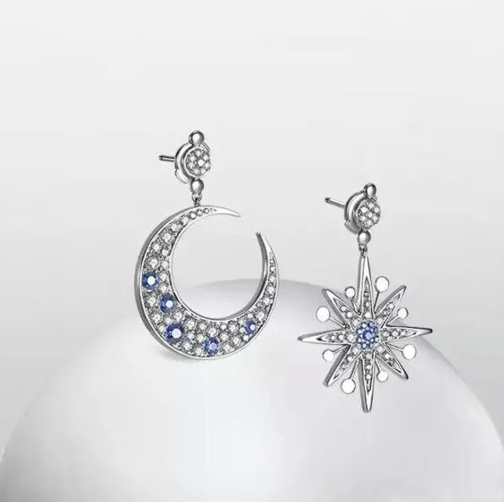 Модные ювелирные изделия новые кристаллы от Swarovski Звезда Луна высокое качество