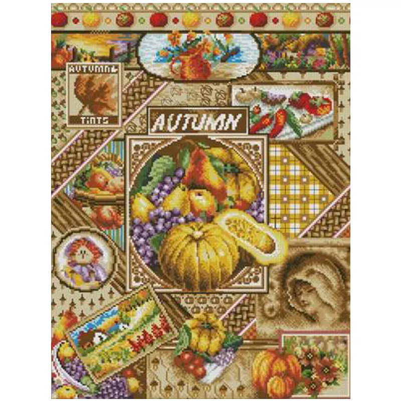 

Harvest of autumn patterns Counted Cross Stitch 11CT 14CT 18CT DIY Chinese Cross Stitch Kits Embroidery Needlework Sets