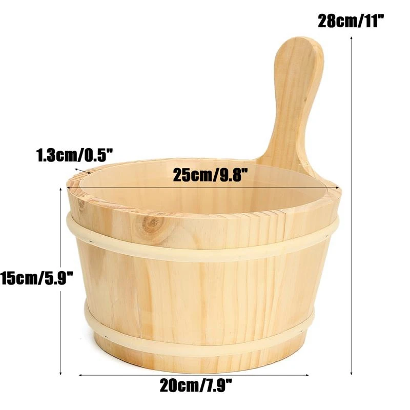 

3Pcs/Set Sauna Room 2 in 1 Thermometer Hygrometer Wooden Bucket Sauna Accessory Set Steam Bath Thermometure Instrument Humidity