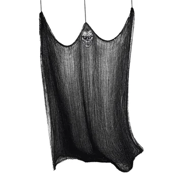 

UNOMOR Halloween Ghost Mask Black Gauze Decoration Creepy Halloween Party Background Haunted House Scene