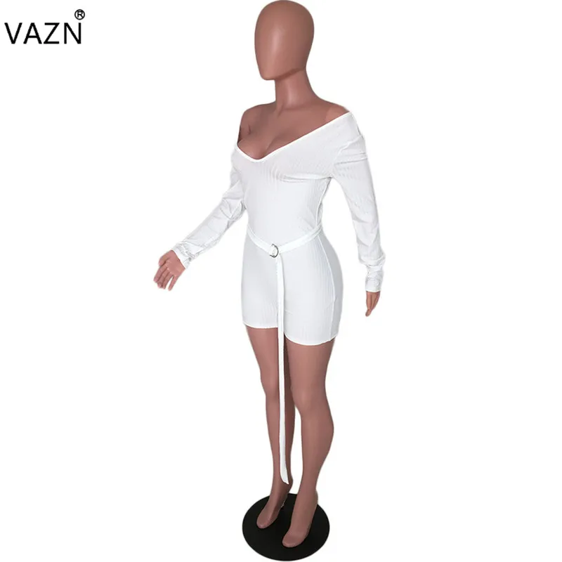 VAZN ARM8118 Лидер продаж Модный комбинезон с длинными рукавами для карт shuolder collocation sashes tight 3 цвета комбинезоны, короткие брюки