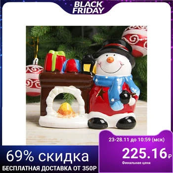 

Ceramic candlestick "Snowman by the fireplace" 10.5x12.5x6.5 cm 3281398