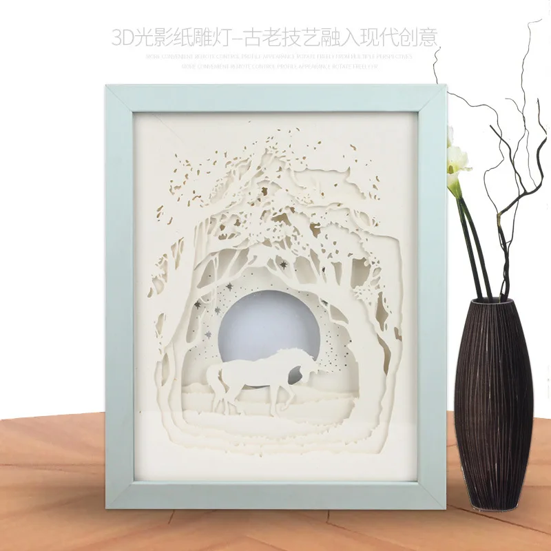 Новинка, Прямая поставка, Рождественский светильник, ночник, 3d тени, коробка, живопись, резьба, подарок, светильник s, прикроватная лампа, ночник