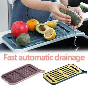 

Drain Rack Plastic Drain Tray Dishes Dryer Shelf Large Sink Drying Rack Multifunctionnal Kitchen Worktop Drainer