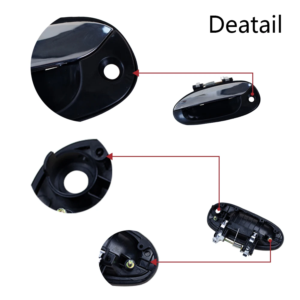 Car Door Handle Chrome Rear Front Black for Kia Carens