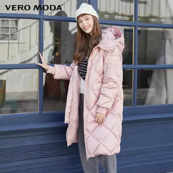 

Vero Moda New Women's Long Glossy Fabric Pockets Hooded Down Jacket | 319412521