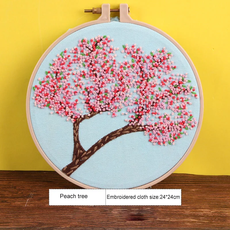 Рукоделие DIY Набор для вышивания Вишневое дерево растение Набор для вышивания крестиком для начинающих живопись GQ