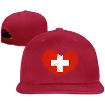 

Switzerland Flag in Heart Shape Men/Women Baseball Caps, Adult Hip Hop Trucker Hats