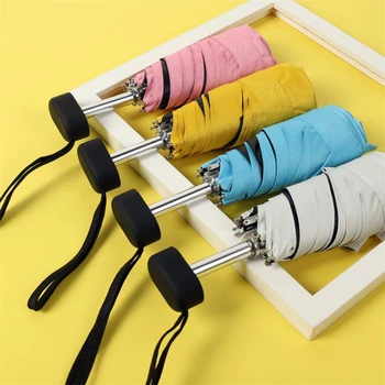 

Mini 5 Fold Umbrella Capsule Sun protection Anti-UV UPF50+ Umbrella Parapluie Folding Women Pocket Umbrellara