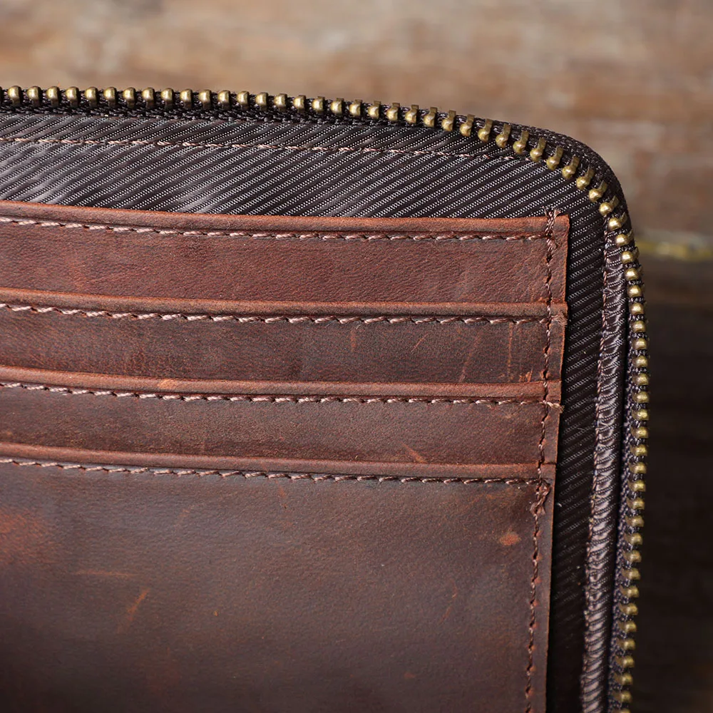 Leather Wallet Credit Card Holder Money Clip