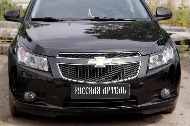 Тюнинг накладки на передние фары (реснички) для Chevrolet Cruze 2009-2011 (Поверхность Глянец
