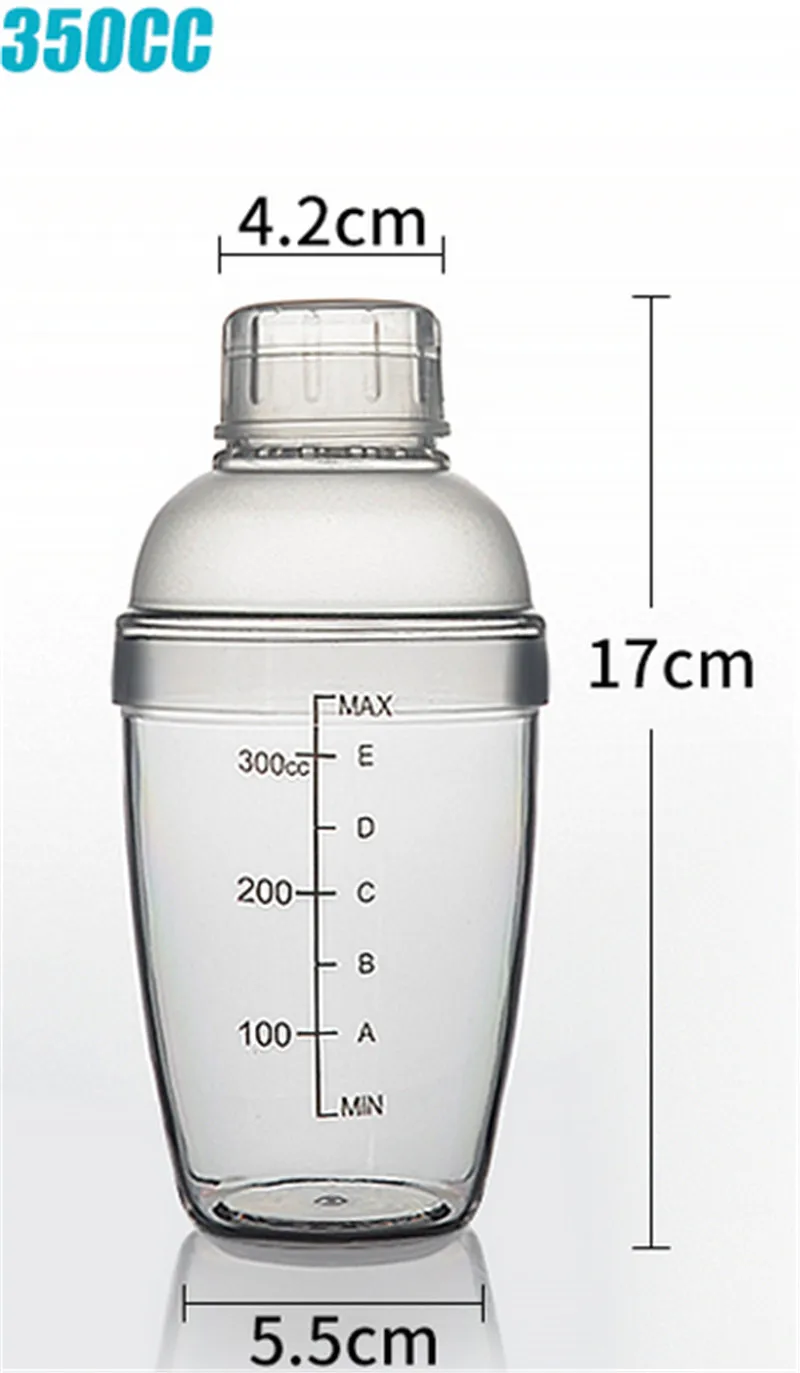 Пластиковый шейкер для мартини, 350 мл/530 мл/700 мл/1000 мл, Миксер для вина, Миксер для вина, Миксер для напитков, барная посуда, boston, барный инструмент - Цвет: 350ml