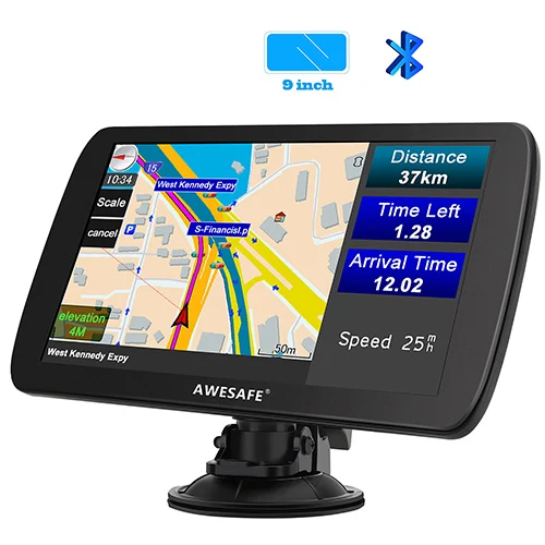 9"AWESAFE A10 GPS Navigation SAT NAV Caravan&Motorhome with Sunvisor Europe map 