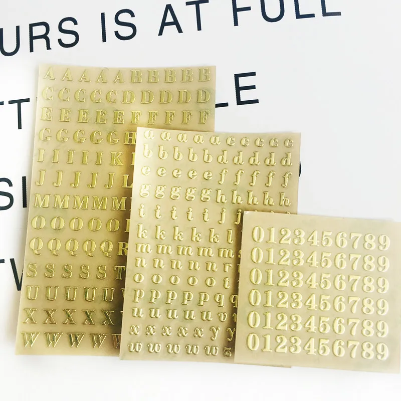 Gold Silver Letters Number Stickers 12 Sheets Letter Resin Stickers