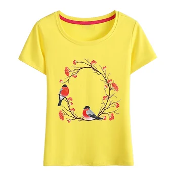 

Flowers Print Women t shirt Gray Short Sleeve Summer t-shirt Hot Tops tee White