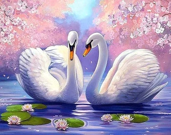 

Jmine Div 5D Swan Cherry Flower Full Diamond Painting cross stitch kits art High Quality Animal wedding 3D paint by diamonds