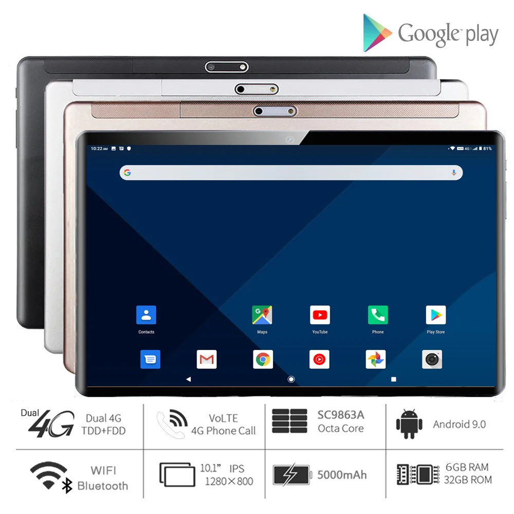 Новый 10-дюймовый планшет Android 9 0 Google Market 1280x800 IPS Wifi Две SIM-карты Телефонные звонки