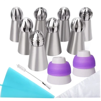 

22pcs/set Pastry Nozzle Piping Set Russian Cake Decor Bag Kitchen DIY Cream Kit for Household Kitchen Cake Supplies