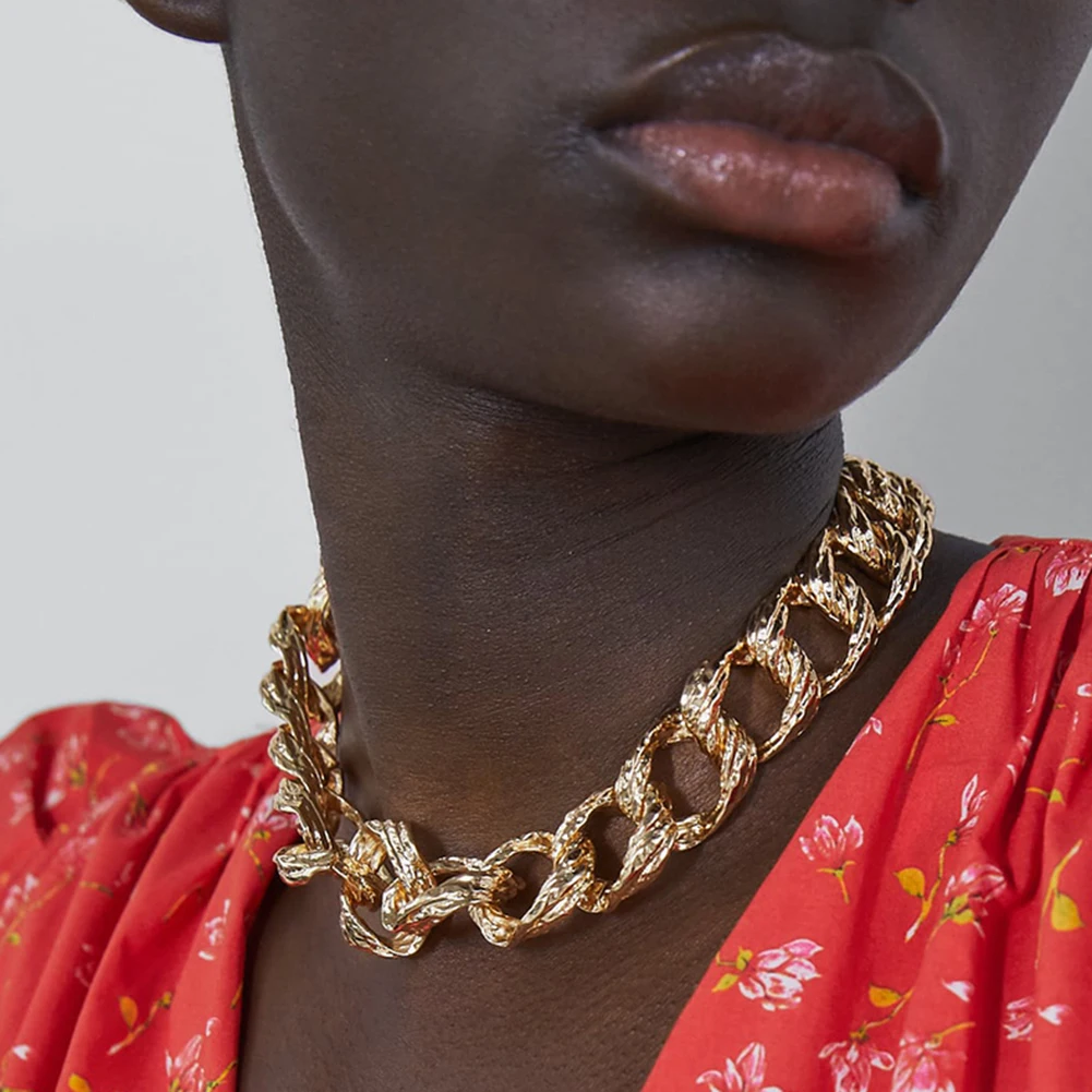 

Vedawas ZA Gold Color Jewelry Sets New Style Maxi Metal Necklace Earrings for Women Party Vacation Gifts Jewellery XG3350