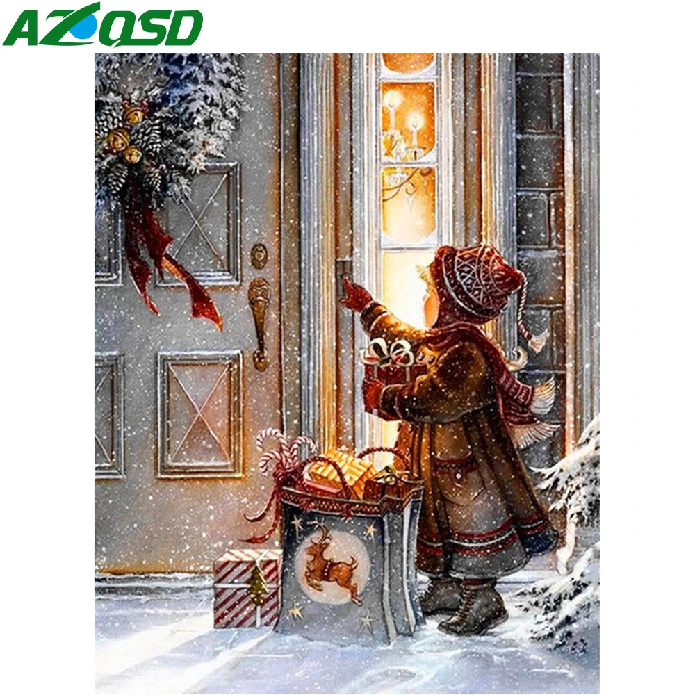

AZQSD 5D Diamond Painting Christmas Gift Diamond Embroidery DIY Full Kit Winter Full Square Drill Daimond Mosaic Home Decor