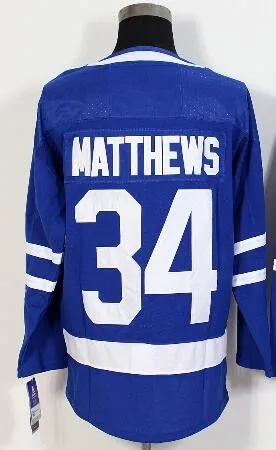 Все сшитые мужские трикотажные изделия Auston Matthews John Tavares Mitchell Marner - Цвет: Серебристый