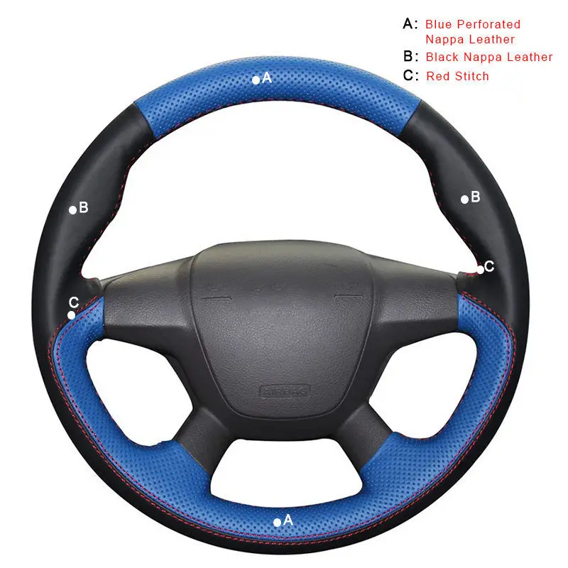 Оплетка на рулевое колесо для Ford Focus 3 2012- Kuga Escape 2013- C-MAX 2011- рулевое покрытие автомобиля кожа - Название цвета: Nappa Leather