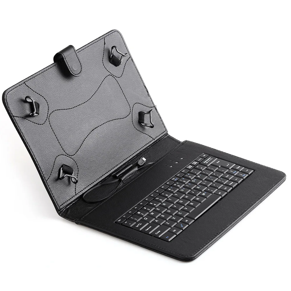  Universal Micro USB Keyboard Leather Stand Case Cover For 10 10.1 Inch Android Tablet PC For Samsun