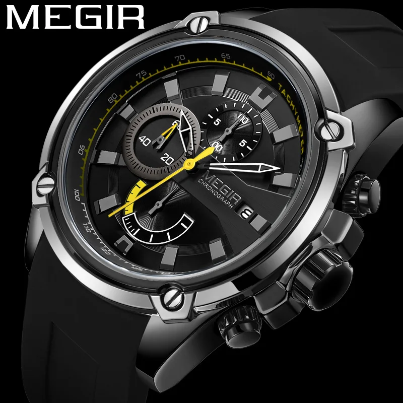 Megir Men Watch Chronograph Waterproof Sport Male Clock Rubber Military  Army Man Wristwatch 2086: Buy Online at Best Prices in Pakistan | Daraz.pk