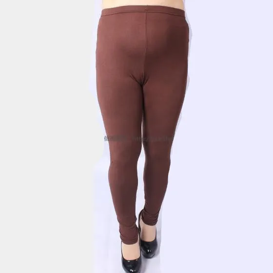 Pantalon женские леггинсы осень зима тонкие теплые женские обтягивающие леггинсы эластичные однотонные флисовые брюки большого размера для дам M416 - Цвет: Коричневый