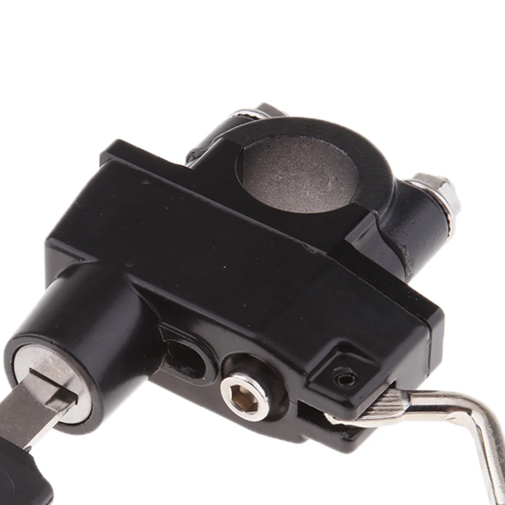 Black Universal Motorcycle Motorbike Helmet Lock & 2 Keys Set for 7/8