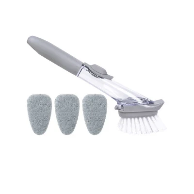 One Head 3 Sponge Кухонный Ace съемный чистящий гаджет, диспенсер для мыла, набор кистей для мытья посуды, кухонные гаджеты и инструменты для уборки дома - Цвет: One Head 3 Sponge