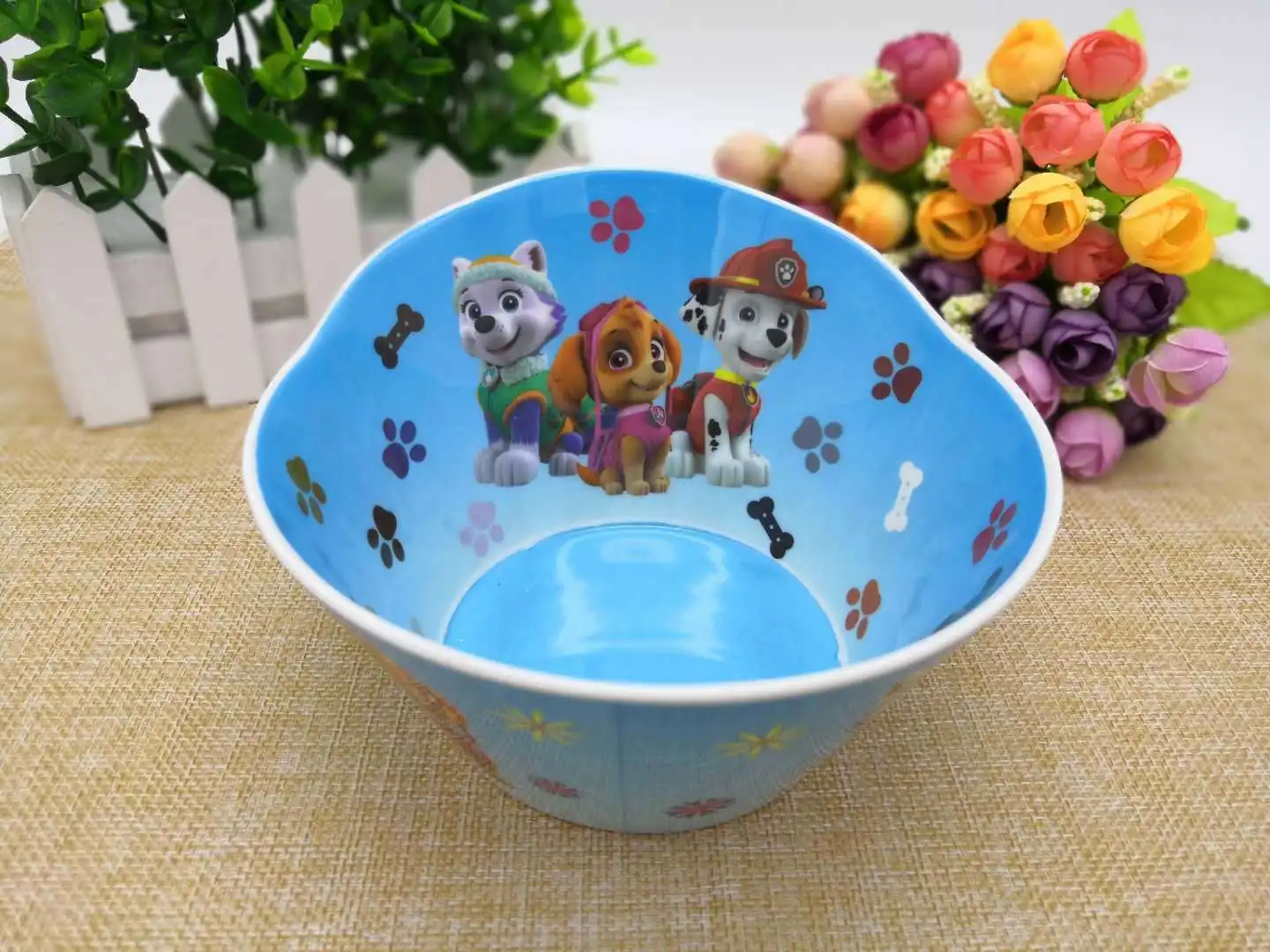 Paw Patrol миска, блюдо, тарелка, мультфильм рисунок Шесть Один Детский сад собака патруль команда посуда чашка миска ложка набор - Цвет: Modeling bowl