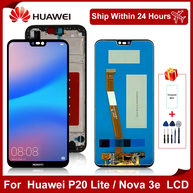 5 84 &quotдля HUAWEI P20 Lite ЖК дисплей сенсорный экран дигитайзер для Huawei Nova 3e ANE LX1 LX3