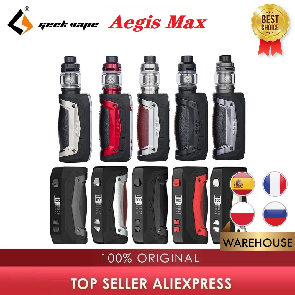 Оригинальный Geekvape Aegis Max 100 Вт 21700 комплект с 5 мл распылитель и Зевс сетки катушки