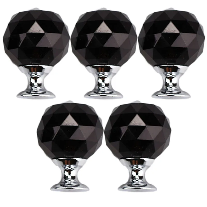 

Glass Cabinet Knobs Kitchen Pulls Crystal Handles Hardware Door Drawer Chrome