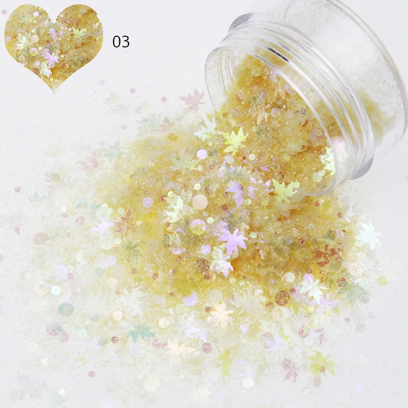 Nail decorations 1Box round and star shape glitter powder sequins colorful flakes 3D DIY for nail art