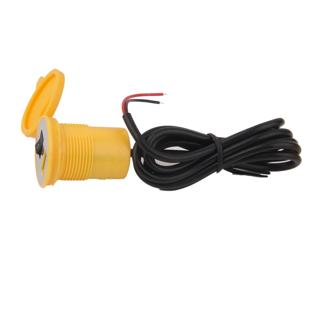 Водонепроницаемый 12V автомобиль мотоцикл USB Мощность Зарядное устройство для подключения к розетке 5 V/1.5A желтого цвета
